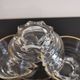 Set of 6 champagne glasses with gold edging and vintage star feet