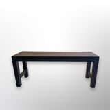 Modernist black wood bench, Belgium 1970s