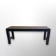 Modernist black wood bench, Belgium 1970s