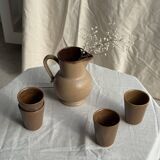 Set of 10 small stoneware mugs from Digoin.