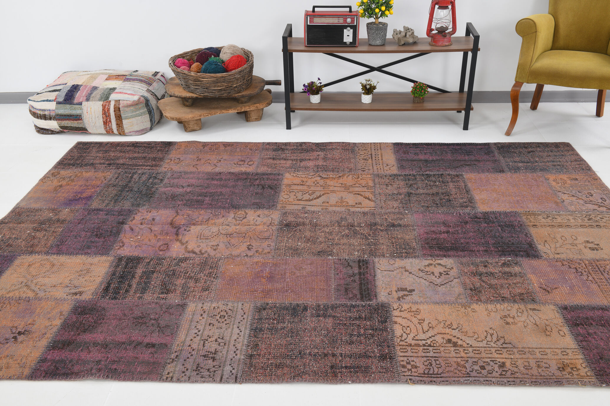 7x10 copper tones oversize farmhouse rug 303x208cm