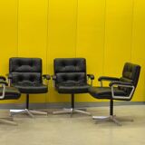 1970s Leather Swivel Chair Eurochair by Girsberger (Price for One)