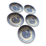 Set of 5 small dessert plates from the Nice factory, 2 stamps from the same manufacturer.