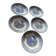 Set of 5 small dessert plates from the Nice factory, 2 stamps from the same manufacturer.