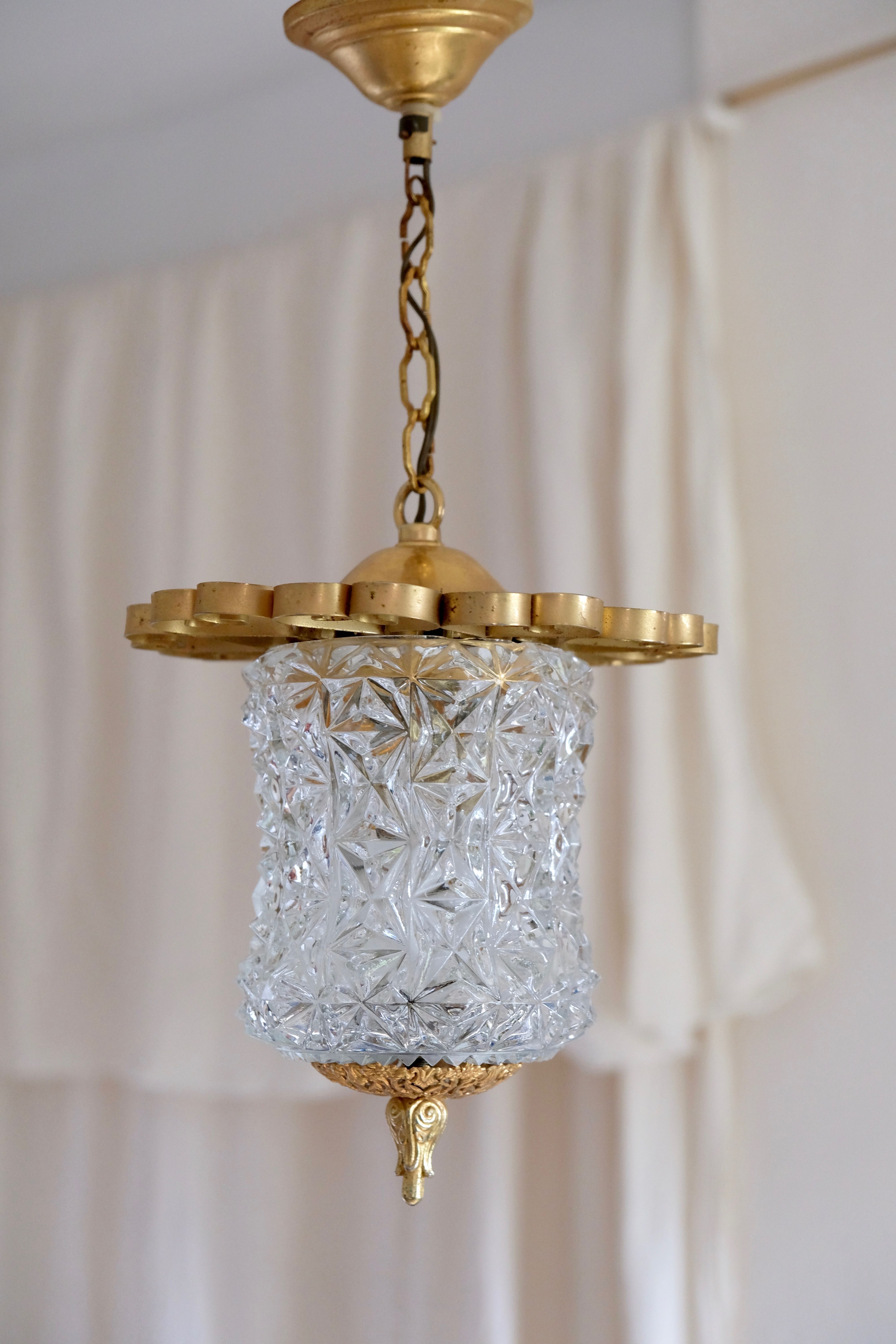 Glass and brass hanging 1950s