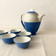 Blue and white Saint-Amand coffee service