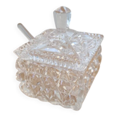 Pot à sucre ou autre condiment vintage (70s) en cristal avec couvercle