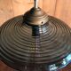 Large vintage pendant lamp in blue glass.