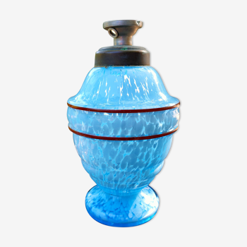 Lampe bleue en verre vintage