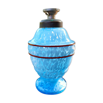 vintage glass blue lamp
