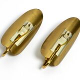 Two magical original Mid Century Modern bag brass wall lamps