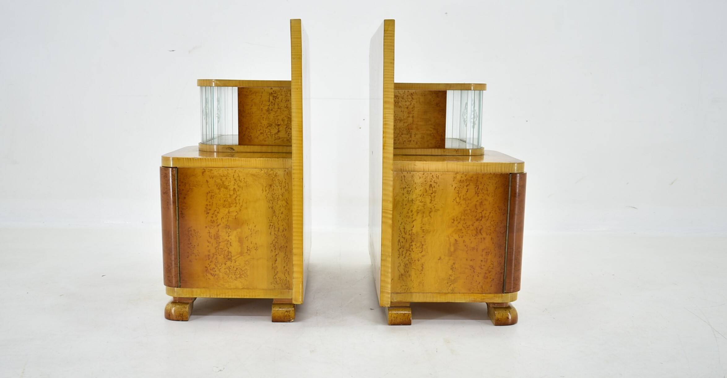 1939s set of Art Deco bedside tables, Czechoslovakia