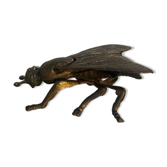Cendrier mouche en laiton ancien