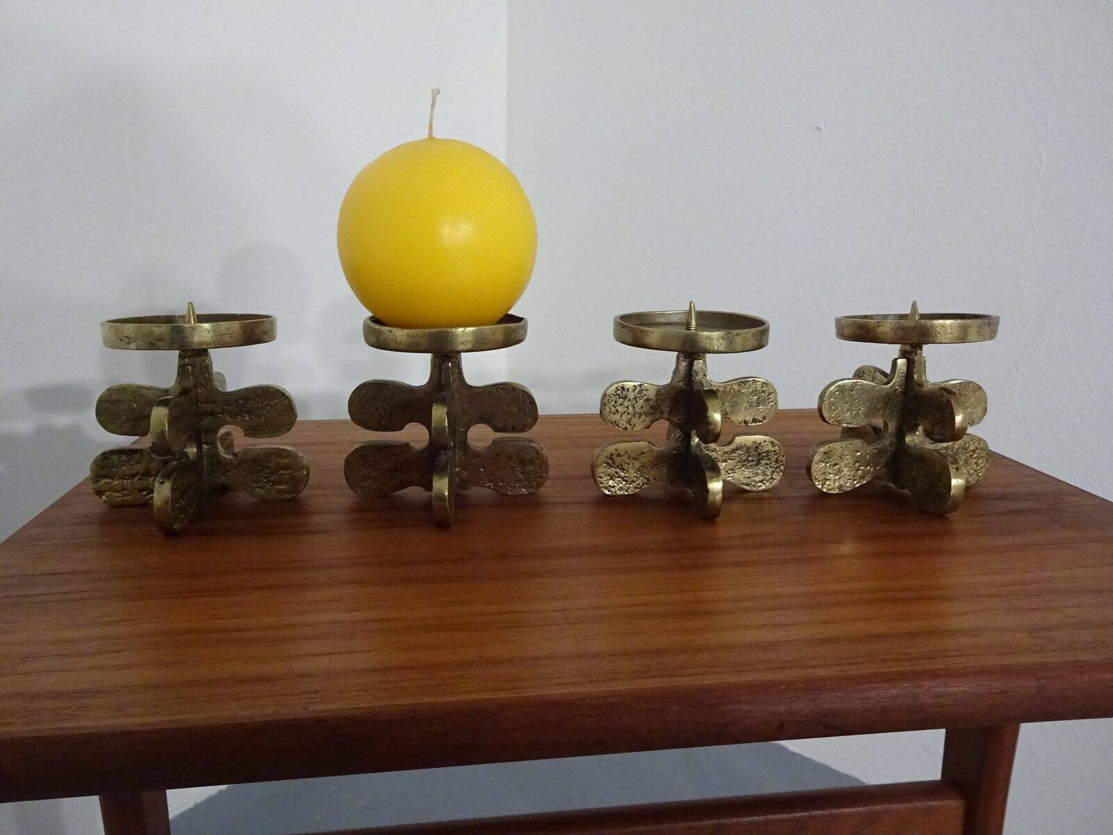 Italian Brutalist Candle Holders by Giuseppe Gallo for Gallo, 1960s, Set of 2