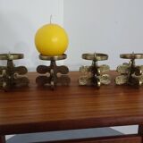 Italian Brutalist Candle Holders by Giuseppe Gallo for Gallo, 1960s, Set of 2