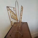 Vintage magazine holder in brass 60s