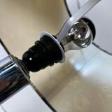 Lampe de table vintage chromée avec abat-jour fleuri