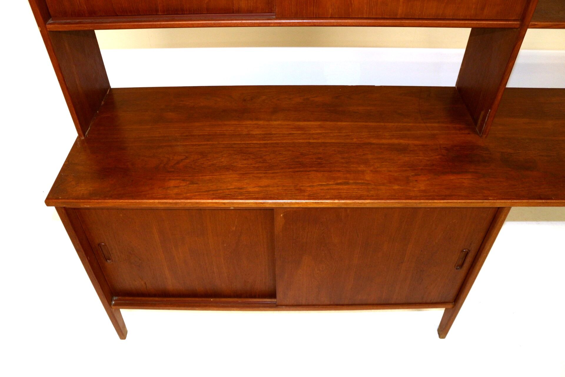 Teak "system" library, suede, 1960