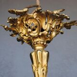 Chandelier in gilded bronze Napoleon III to tulips XIX