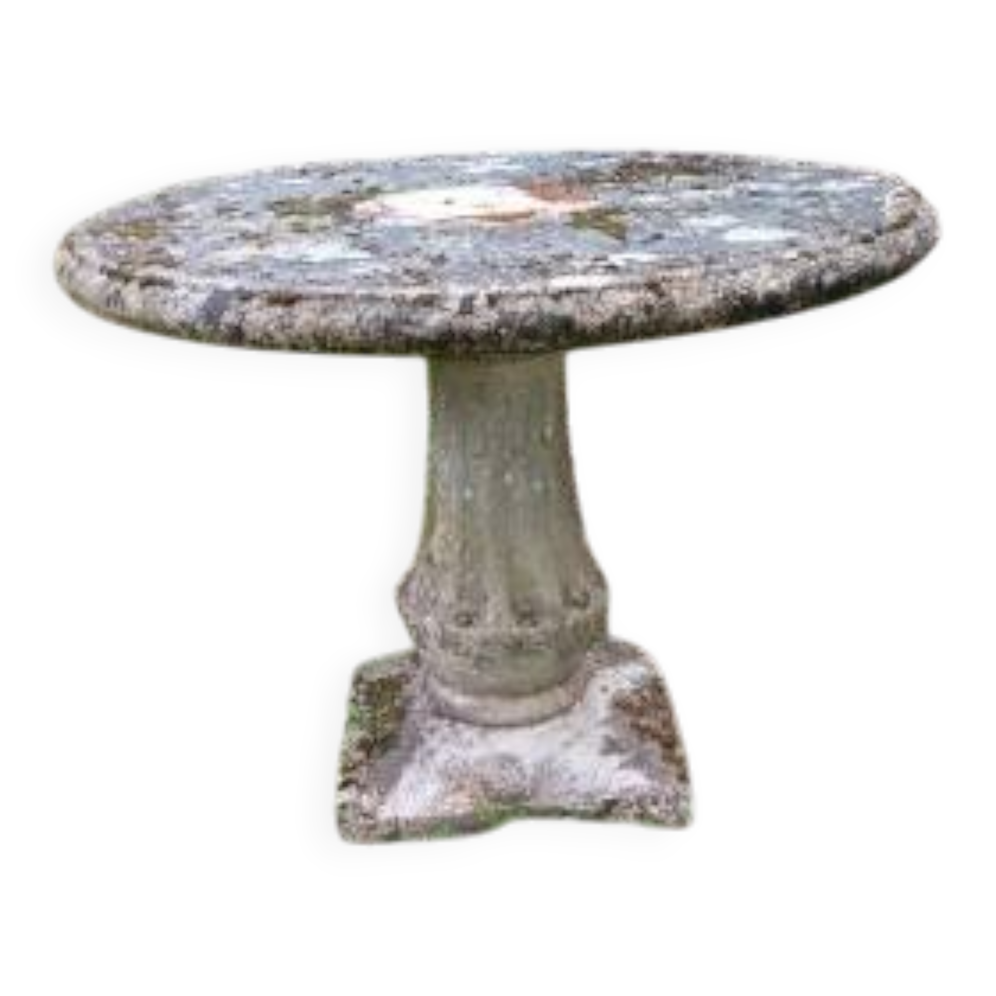 Table de jardin en ciment féraillé des années 60