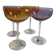 Set of 4 vintage coloured stemmed glasses