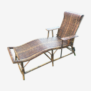 Rattan chaise longue