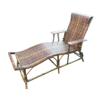 Rattan chaise longue