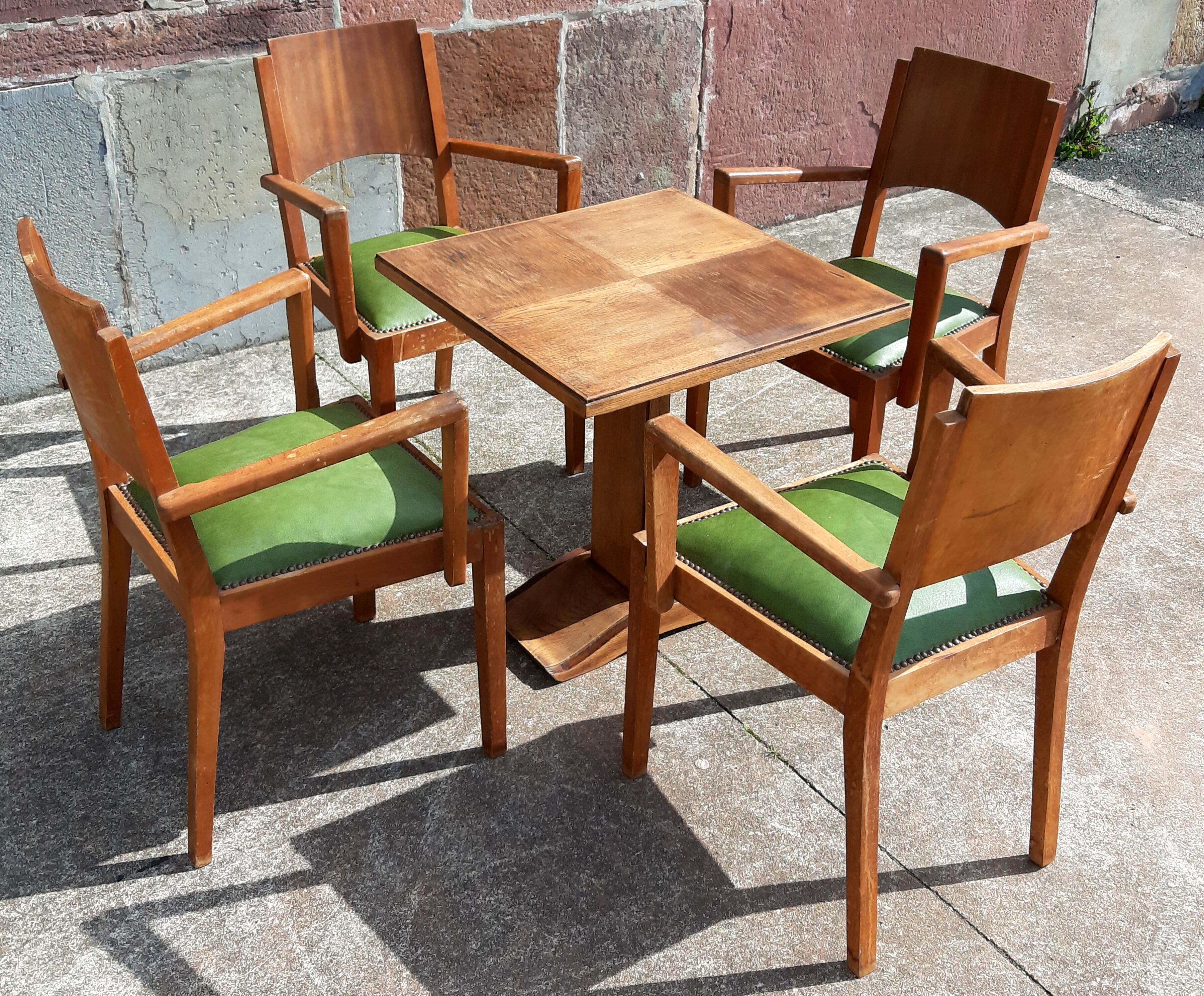 Table de bridge et fauteuils x 4 Selency