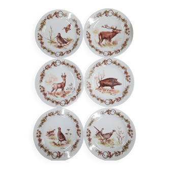 Assiettes porcelaine théme gibier