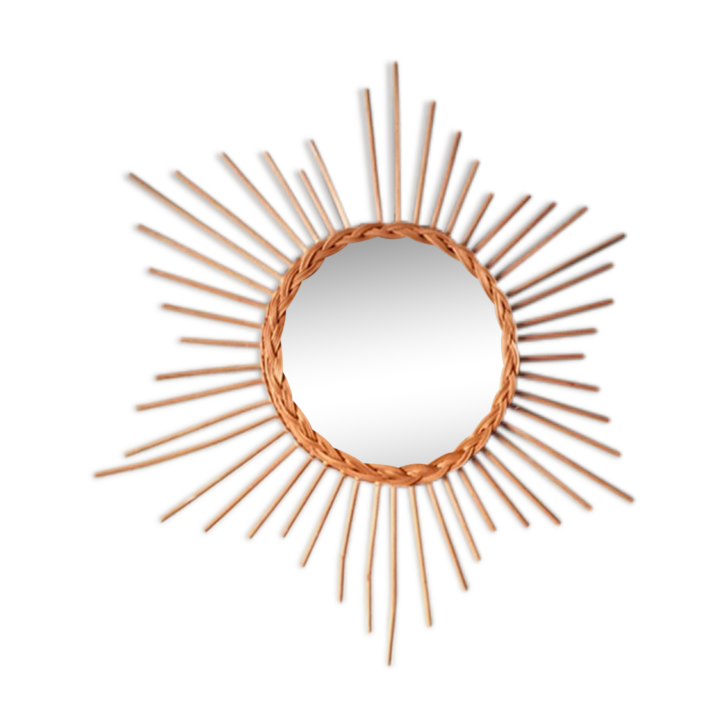 Vintage rattan mirror 60cm