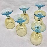 6 old two-tone George Sand wine glasses