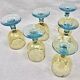 6 old two-tone George Sand wine glasses