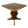 Table en bois avec plateau stratifié et pied central sculpté années 70 France