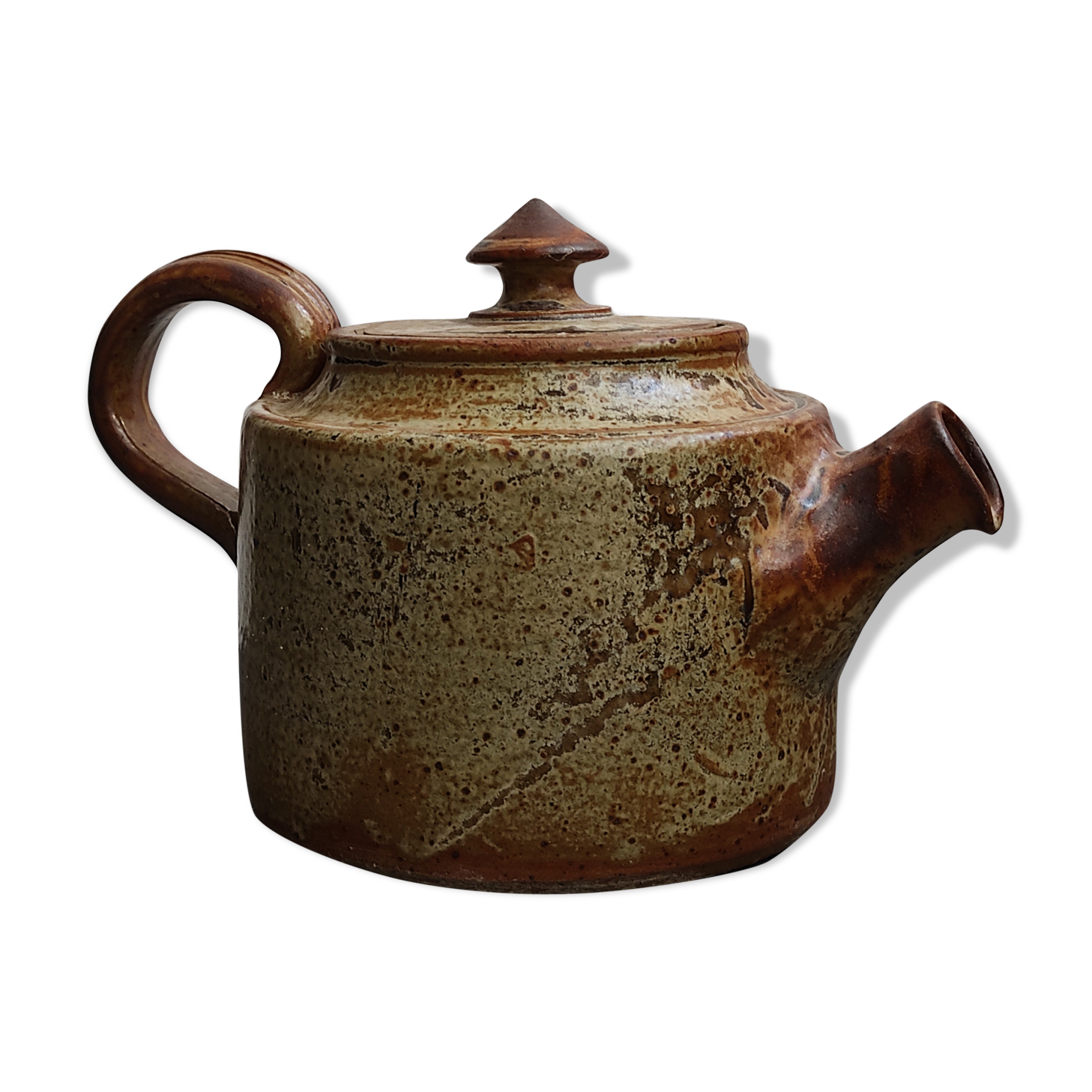 Signed vintage sandstone teapot