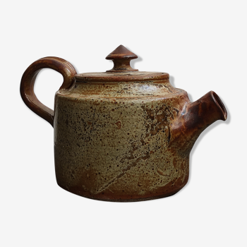 Signed vintage sandstone teapot