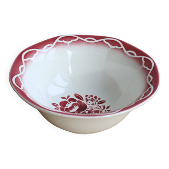 Vintage earthenware salad bowl from Digoin Sarreguemines, model Odette.