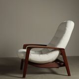 Vintage Teak "Scoop" chair with ottoman by R.Huber & Co