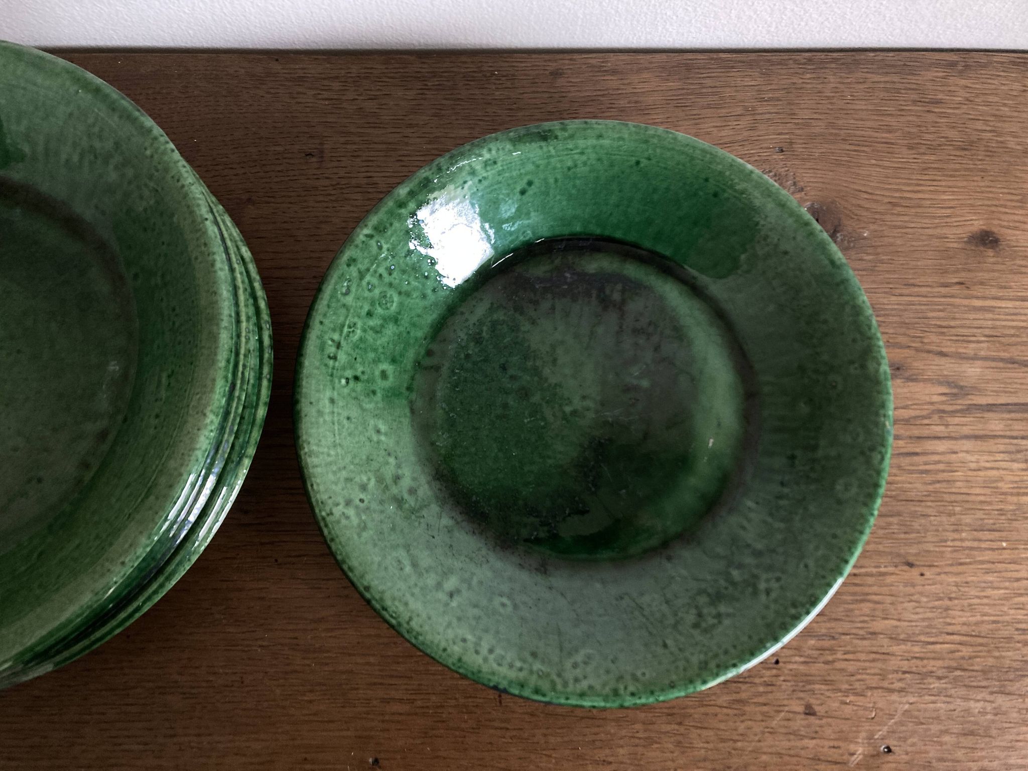 Set of 6 Aegitna glazed earthenware plates 1960