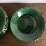 Set of 6 Aegitna glazed earthenware plates 1960