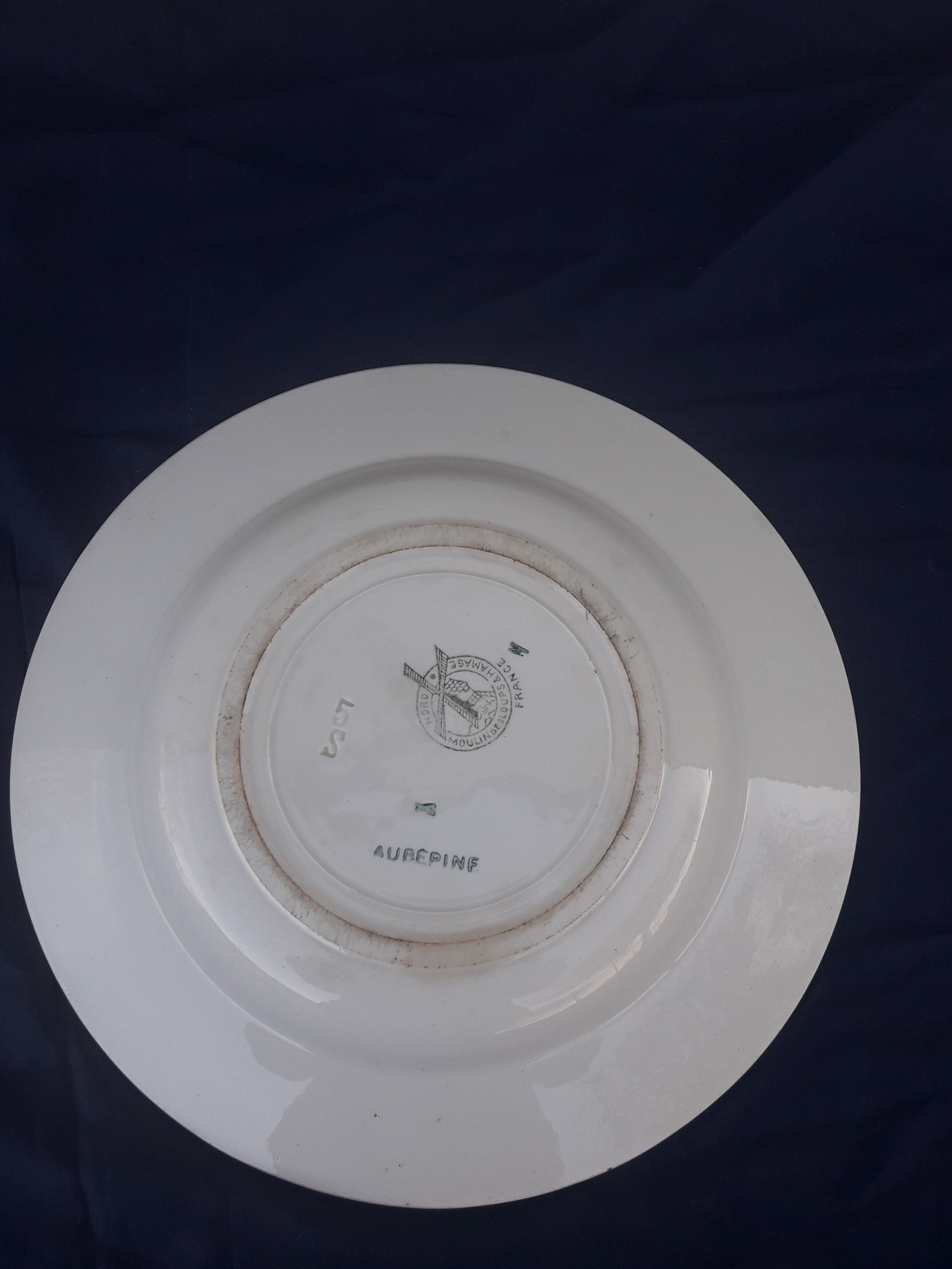 Hollow plate in earthenware Mill of Wolves and Hamage model Hawthorn diam 22 cm