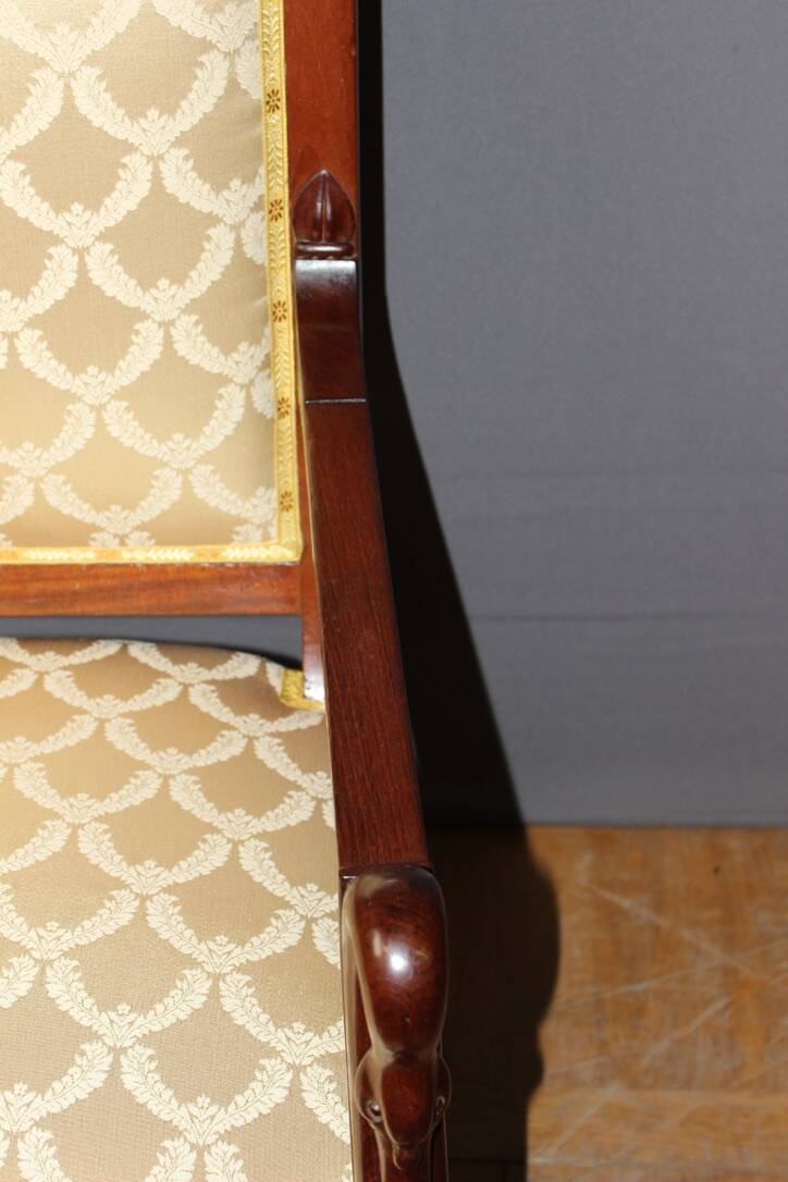 Empire Swan Neck Armchair in Mahogany, Early 19th Century