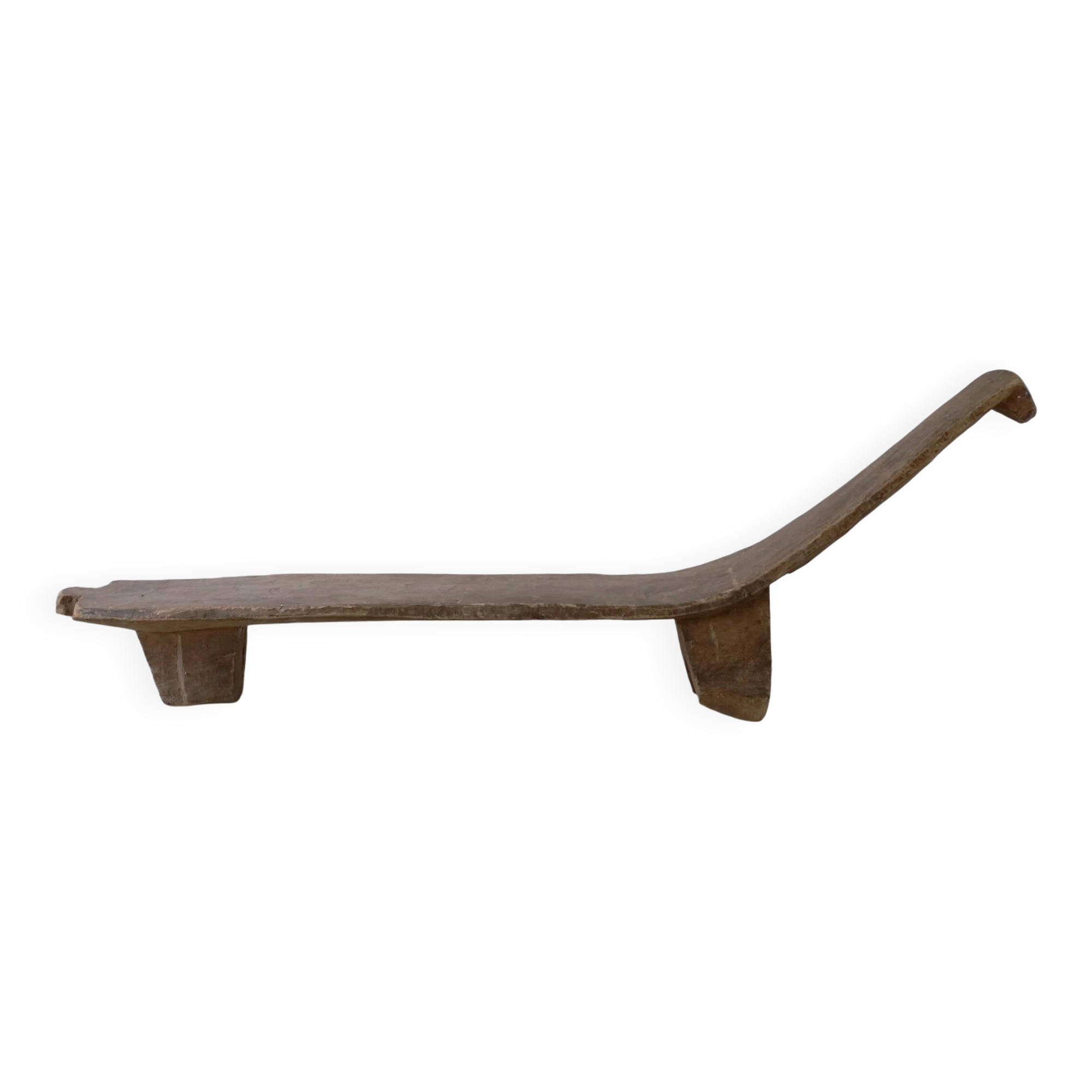 Banc africain primitif vintage en bois sculpté