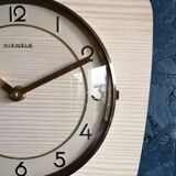 Vintage clock formica silent rectangular wall clock "Kienzle gilded wood"