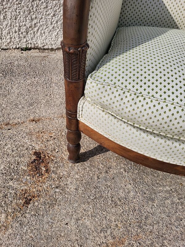 Armchair empire bergere in dark walnut from the XIXth century