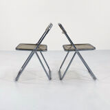Set of 2 Plia chairs smoked by Giancarlo Piretti for Castelli, 1960