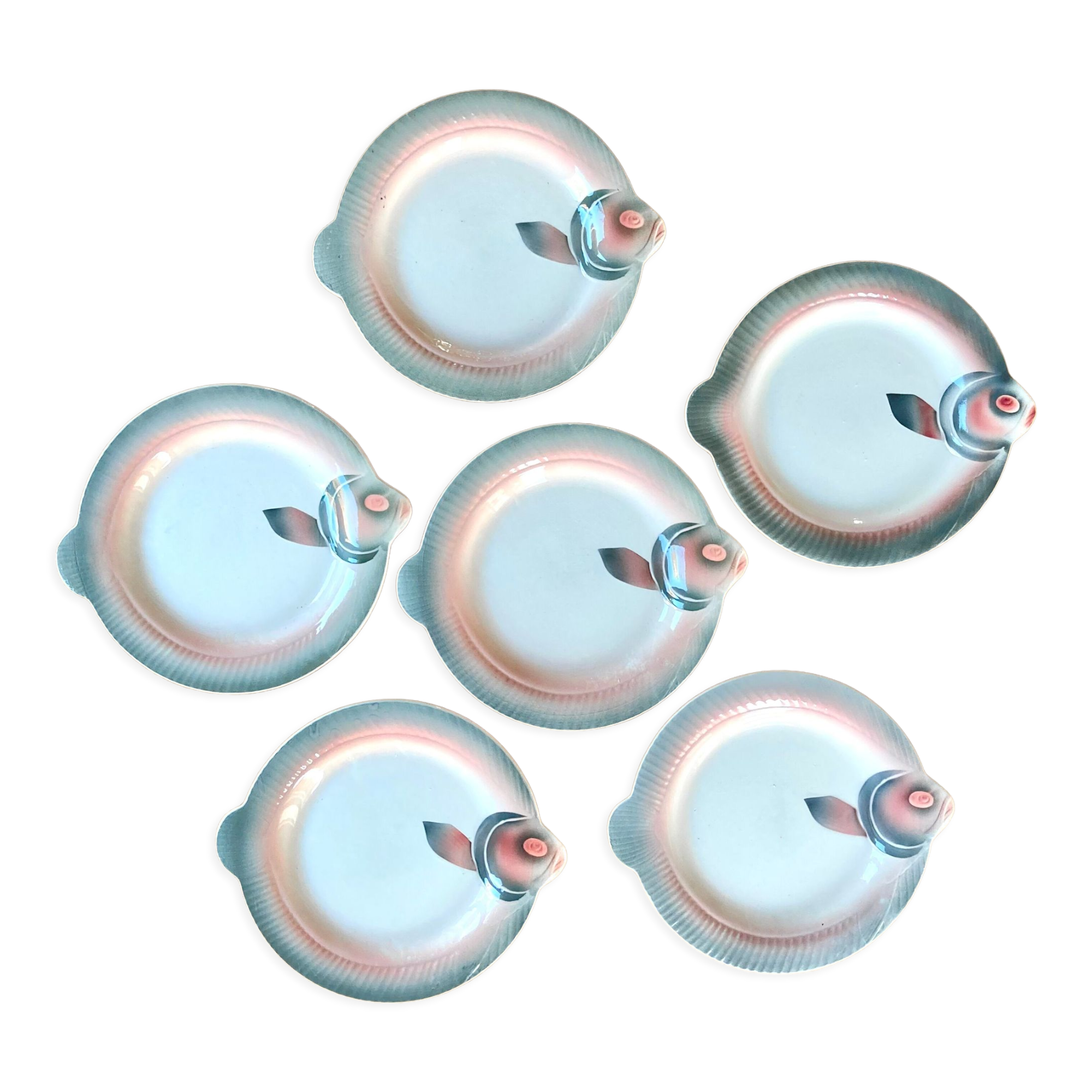 Fish plates Digoin Sarreguemines