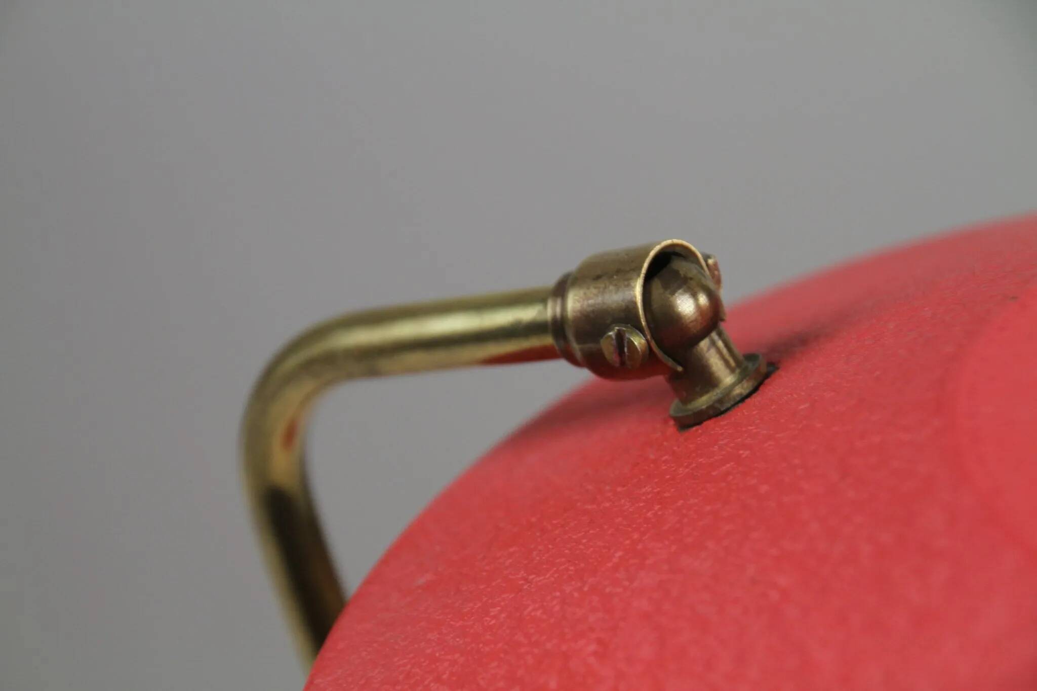 Red Shrink-Lacquered Brass Table Lamp, Germany, 1950s