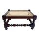 Antique Belle Epoque Oak Wood and Cane Footstool/ Occasional Table, late 19th-C