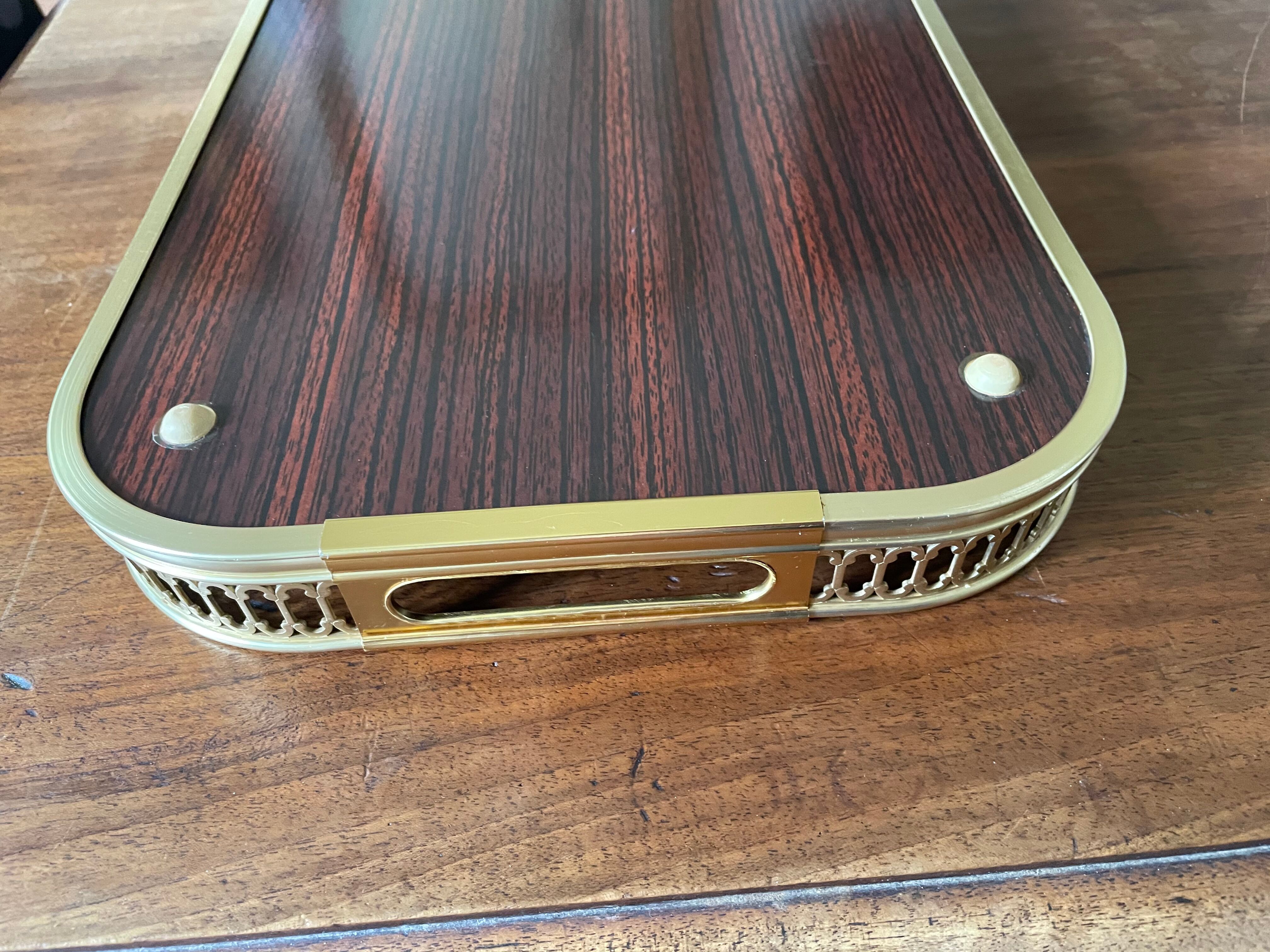 Vintage brass and formica tray 1950s
