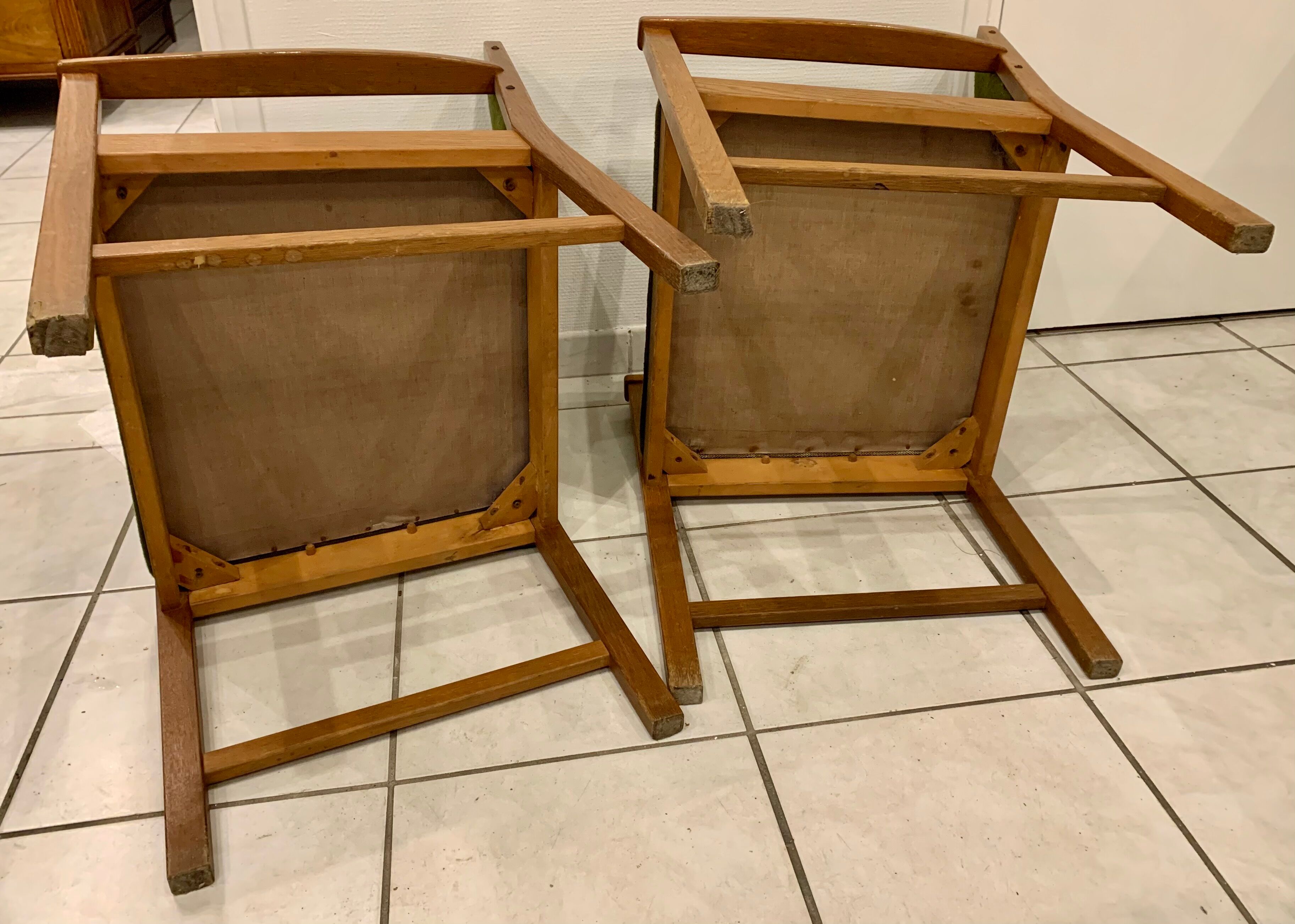 Pair of Scandinavian armchairs in teak 60s